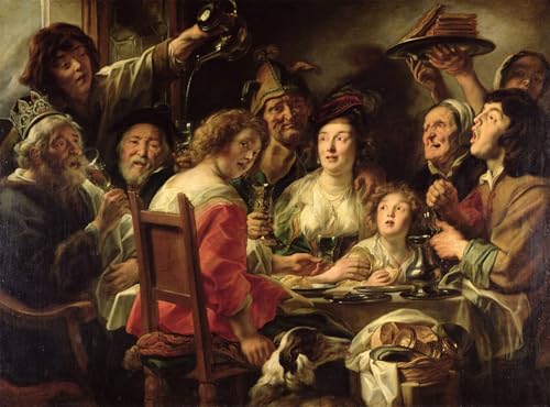 Le roi boit de Jacob Jordaens peinture sur toile pour corriger un mur vide