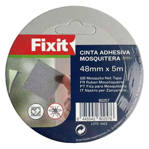 Family YS Reparaturklebeband für Moskitonetze, robustes Fiberglasnetz, repariert Löcher und Risse sofort, ideal für Fenster, Türen und Zelte, Schwarz