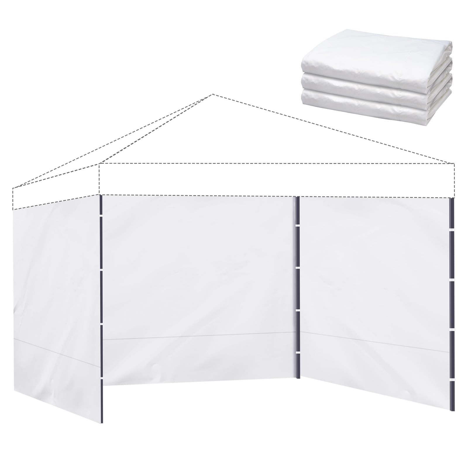 10x10ft Canopy Sidewall 3 Pack Waterproof Wall Panel Replacement for Pop Up Canopy Tent Outdoor Gazebo Patio Event Camping Beach Party(Canopy Not Included)(3PC)