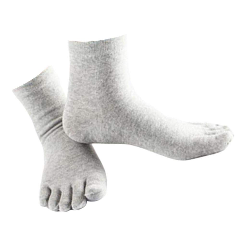 fabloft FABLOFT® Comfy Five Toe Socks for Men & Women | Premium Cotton High Crew Athletic Performance Socks | Durable Solid Grey Design for Sports & Daily Wear-picture-32