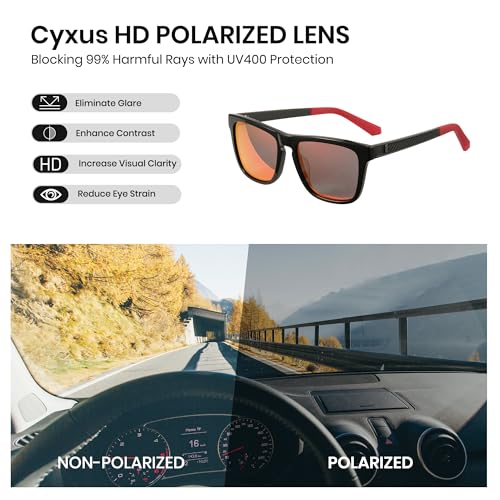 Image of Cyxus Golf Sunglasses for Men Acetate Polarized UV400 Protection Golf Accessories Gift P1579