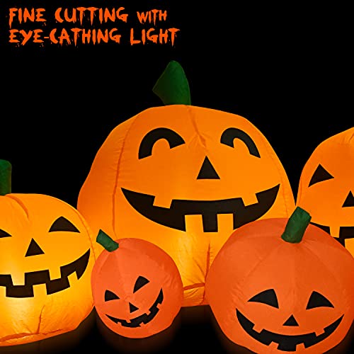 Techken Halloween 8Ft Long Inflatable Pumpkins With Build-In Leds Blow Up Inflatables For Halloween Party Outdoor, Yard Decorations, Garden, Lawn Halloween Decors #TOP3