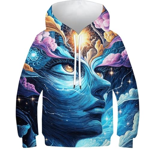 Sweat à capuche 3D espace idéal pour le collège et les loisirs