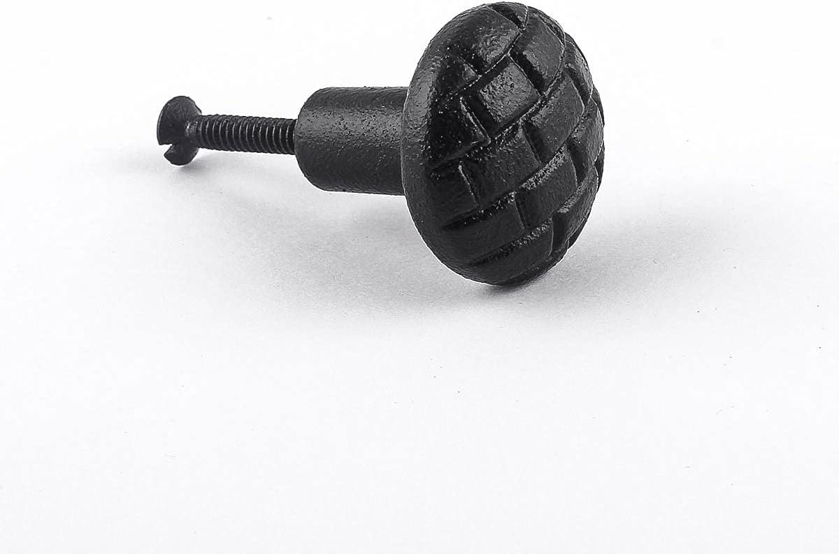 Renovators Supply Manufacturing Black Iron Cabinet Knobs and Pulls Round Brick Design Cabinet Hardware