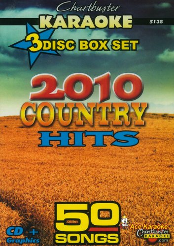 Chartbuster karaoké CDG Lot de 3 disques Cb5138–2010 Country Hits