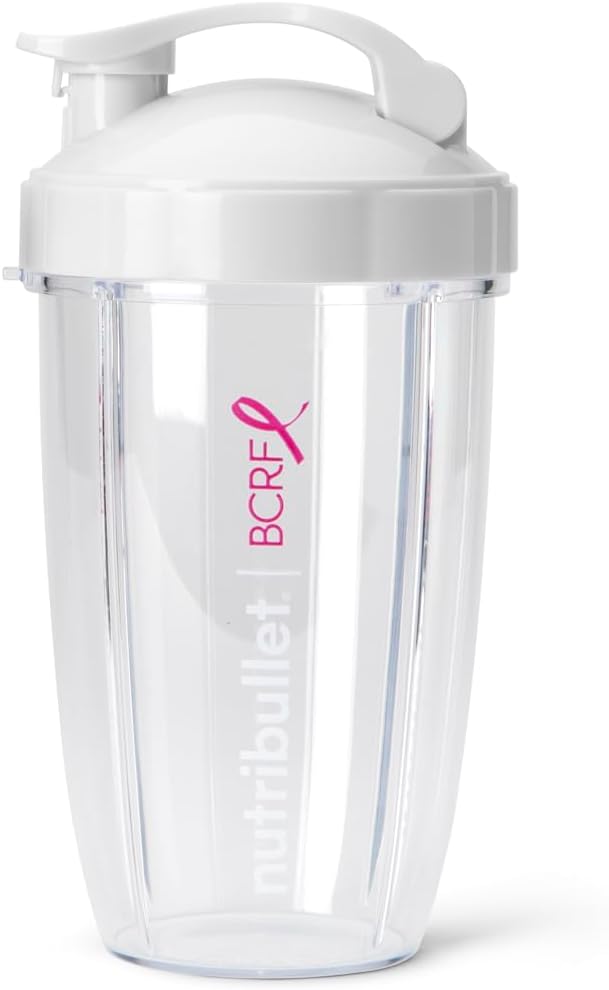 nutribullet® 24 oz To-Go Cups and colored flip-top lids (Pink/White)