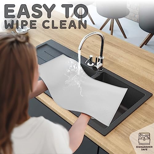 Dog Food Mat - 24x15 Raised Edges Dogs Mat for Food and Water Prevent Spill, Waterproof Cat Food Mats Protect Floors, Easy Clean Dog Bowl Mats for Food and Water, Silicone Pet Feeding Placemats Mist
