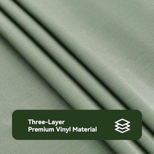 Image of Romanstile Waterproof Vinyl Tablecloth Rectangle, 54 x 78 Inch, Grey Green | 100% Oil Spill Proof PVC Plastic Table Cloth, Stain Resistant Wipe Clean Table Cover for Kitchen Dining Indoor Outoor Party