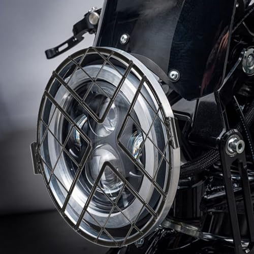 Diseño moderno en rejilla de malla metálica negra para protección de faros 6