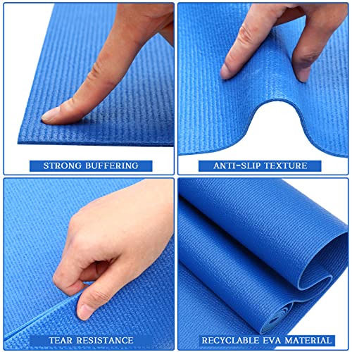 20 Pcs Yoga Mat Non Slip Fitness Exercise Mat Workout Mat with Strap for Women Gym Home Supplies, 72 x 24 Inch - Image 6
