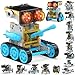 Wesfuner 30-in-1 Solar Robot Kit - 243 Pieces, STEM Educational Building Set for Kids Aged 8-12, Science Experiment Gift for Birthdays (Blue)