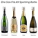 OWO Champagne Bottle Stoppers Stainless Steel, Reusable Champagne Cork & Saver Stopper, Leak Proof Prosecco & Sparkling Wine Plug, Bubble Retention Protection（Silver, 2 Pack）