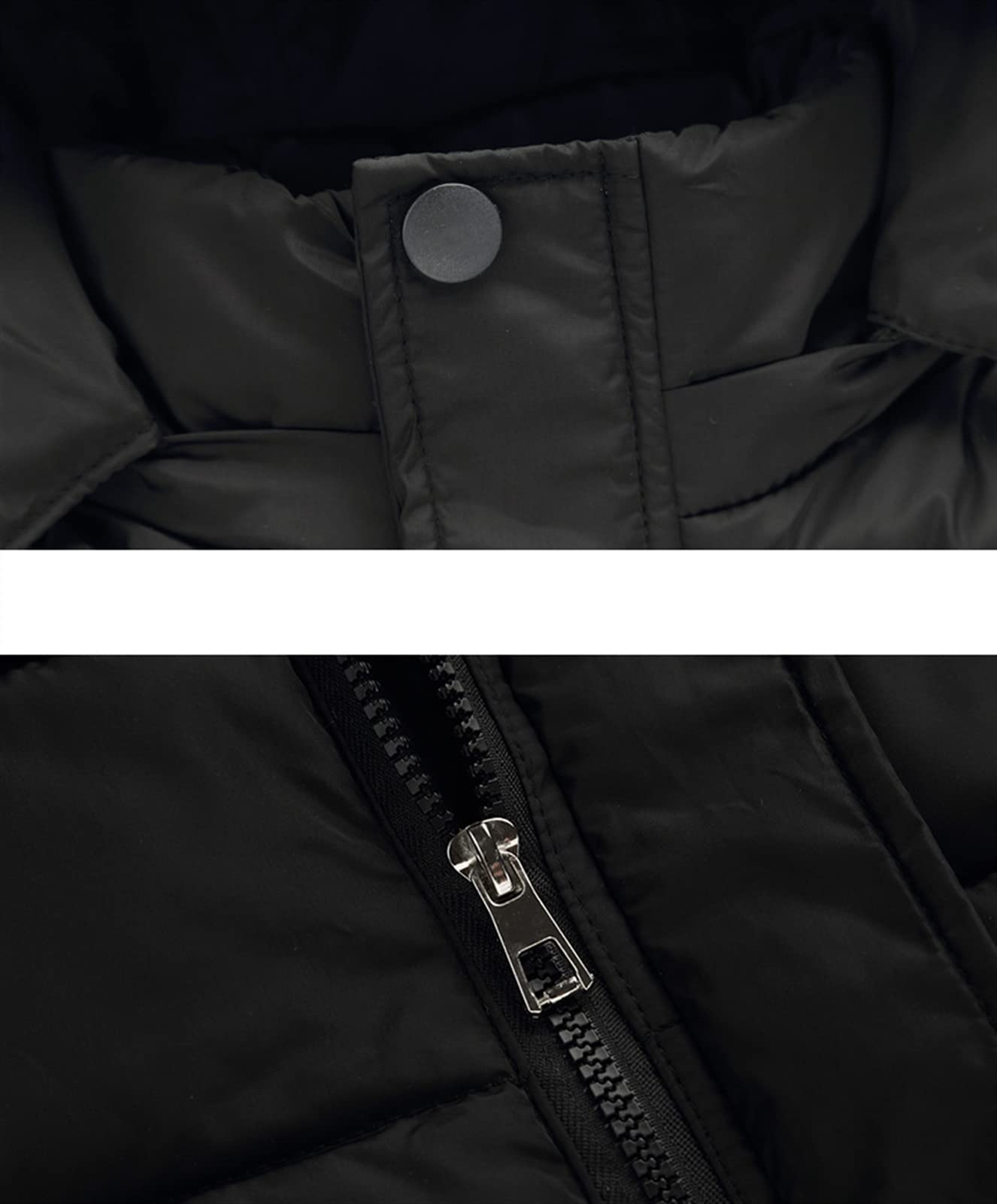 Gilet senza maniche con cappuccio leggero e caldo per ragazzi e ragazze, Piumino senza maniche autunno inverno antivento, Nero, 13-15 anni