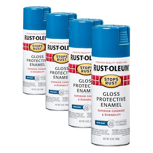 Image of Rust-Oleum 7727830 Stops Rust Spray Paint, 12 oz, Gloss Royal Blue (Pack of 4)