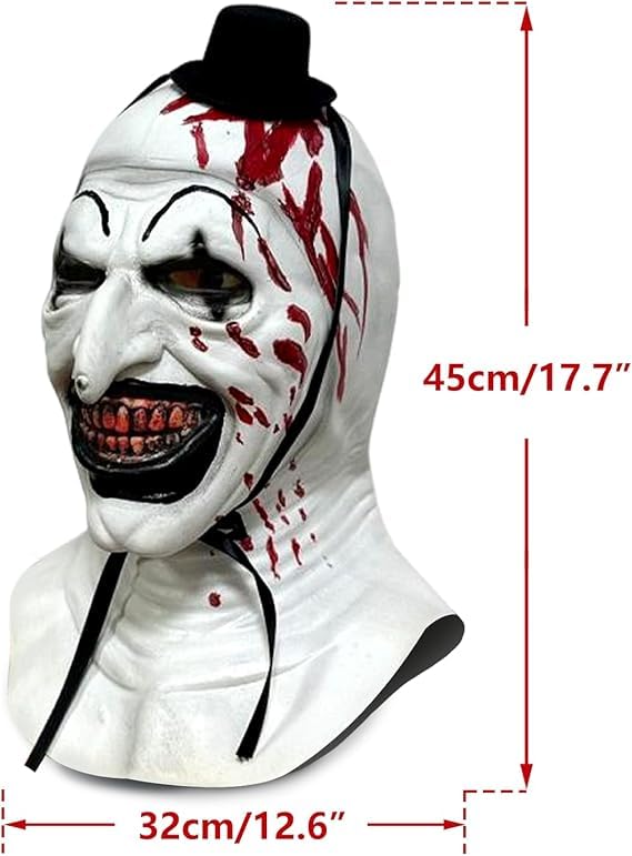 SHYSBV Art The Clown Mask,Adult Terrifier Art the Clown Mask,Scary the Killer Clown Joker Masks,Halloween Cosplay Full Head Costume Props - Image 2