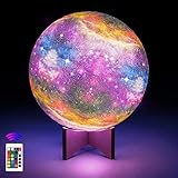 【3D-Drucktechnologie Moonlight】: Die sternenklare dimmbare OxyLED Mondlampe Groß wird mithilfe der 3D-Drucktechnologie hergestellt. In Übereinstimmung mit den astronomischen Daten wird jeder Berg und jeder Krater auf der Mondoberfläche reproduziert. Zusätzlich haben wir der Oberfläche des Mondlichts ein Sternenhimmelmuster hinzugefügt, um Sie näher an das Universum heranzuführen und die Sterne immer zur Hand zu haben.