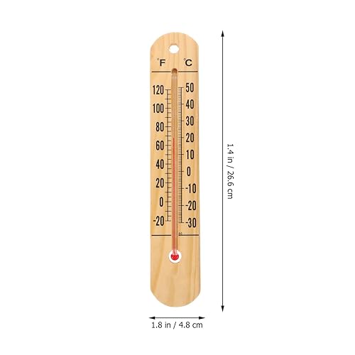 Miniatura 7 de VANZACK Termómetro de madera para habitación, medidor de temperatura duradero para invernadero, guardería, oficina, hogar, lectura, escalas con