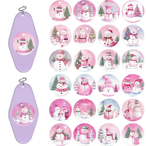 Image of 48 Pcs UV DTF Stickers Christmas Snowman Sticker for Keychains
