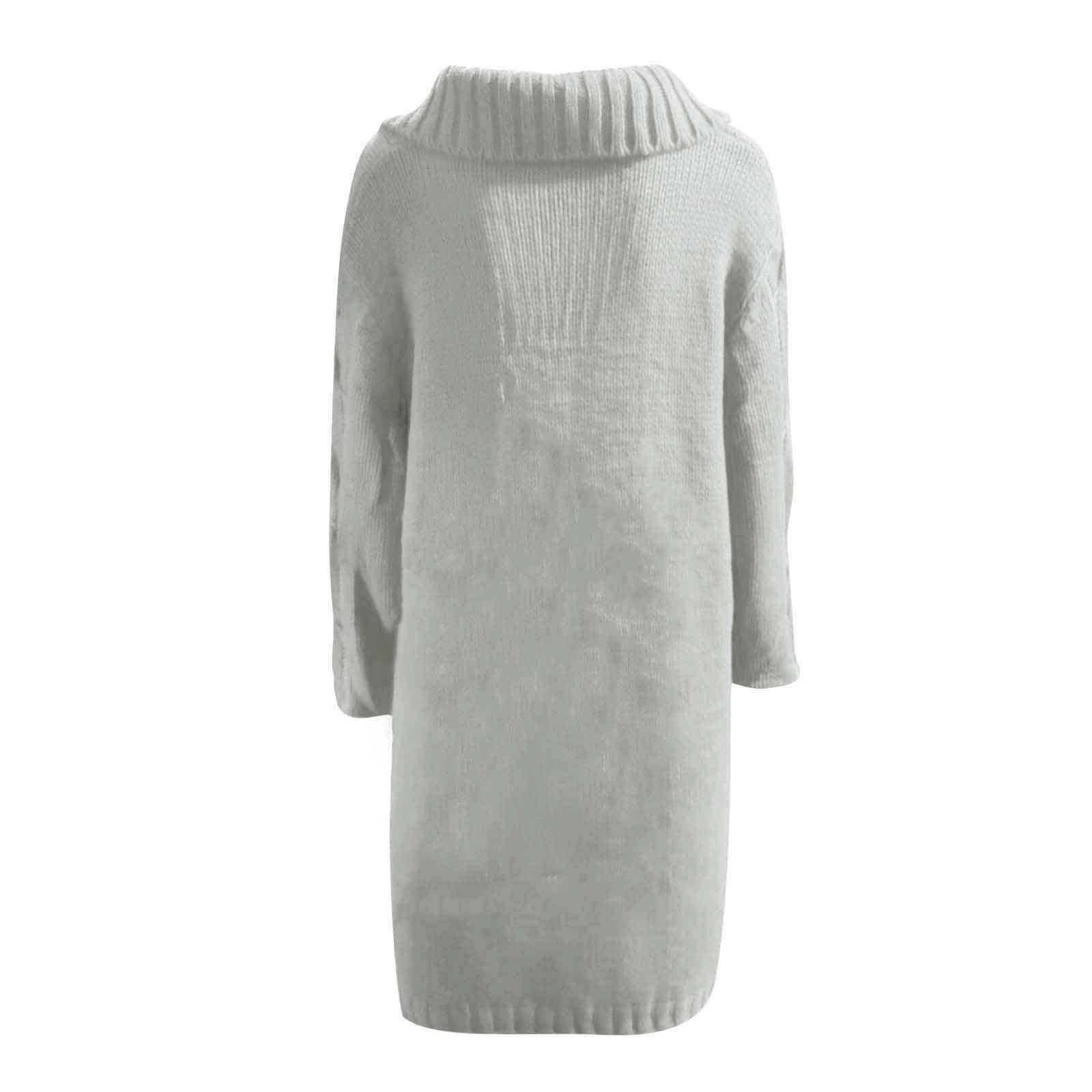 Générique Gilets Femme Pulls Femme - Long Manteau Boutonné Taille Unique s Manches Cardigan Capuche Pull Poche Manteau