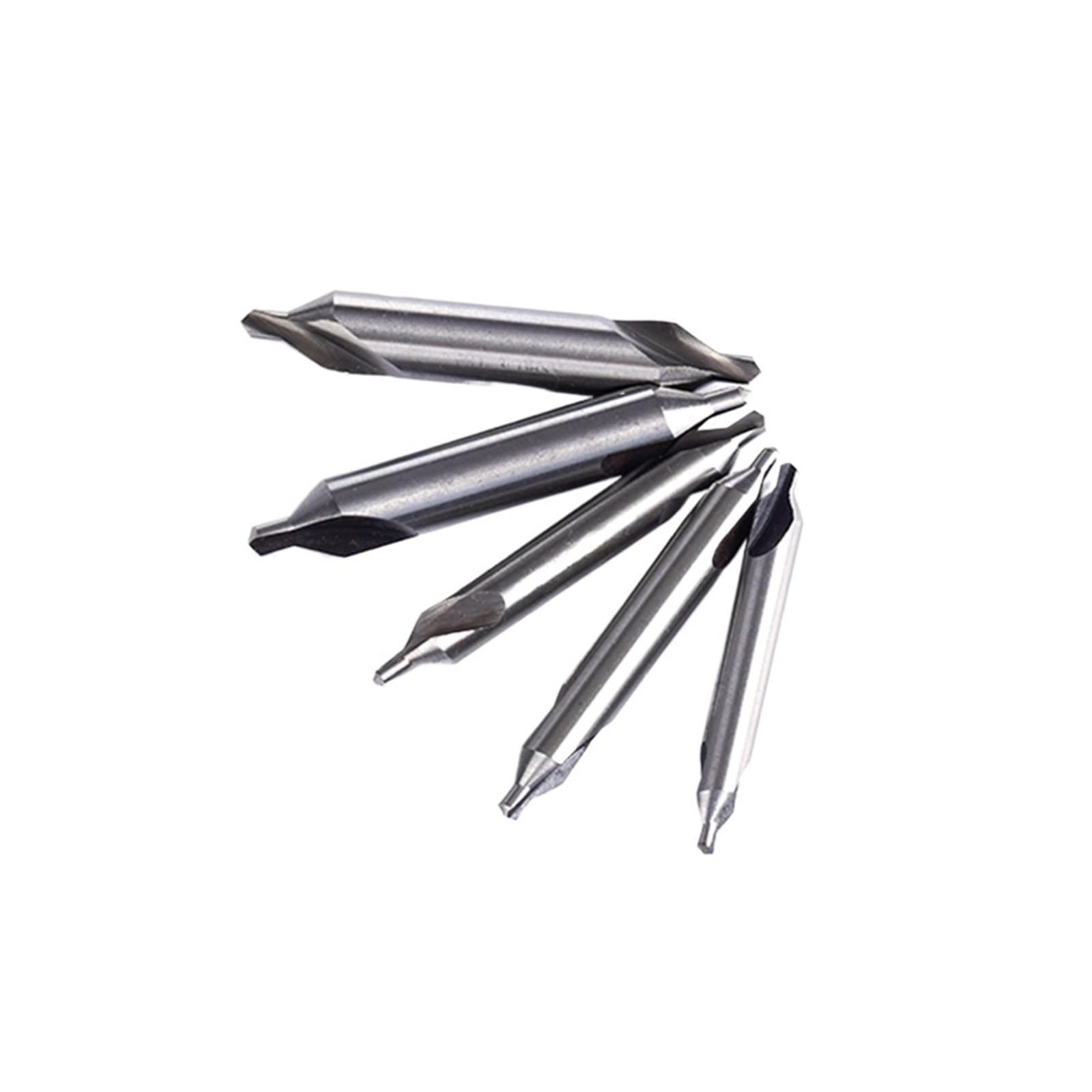 Wiertła centrujące HSS, Wiertło centrujące typu A HSS Ti-plated Kobaltowe rowki spiralne ze stali nierdzewnej Opakowanie 5 szt. A1.0 do A6(HSS TiN Coated,A2.5 (6MM)-10PCS)