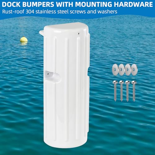 Image of Dock Bumper Fender,Boat Dock Bumpers for Edge or Side,Marine Fender Guard Vertical Protection,Durable Construction,Include Mounting Hardware