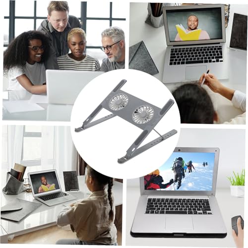 Base para laptop de aluminio KOMBIUDA con ventilador USB silencioso miniatura 4
