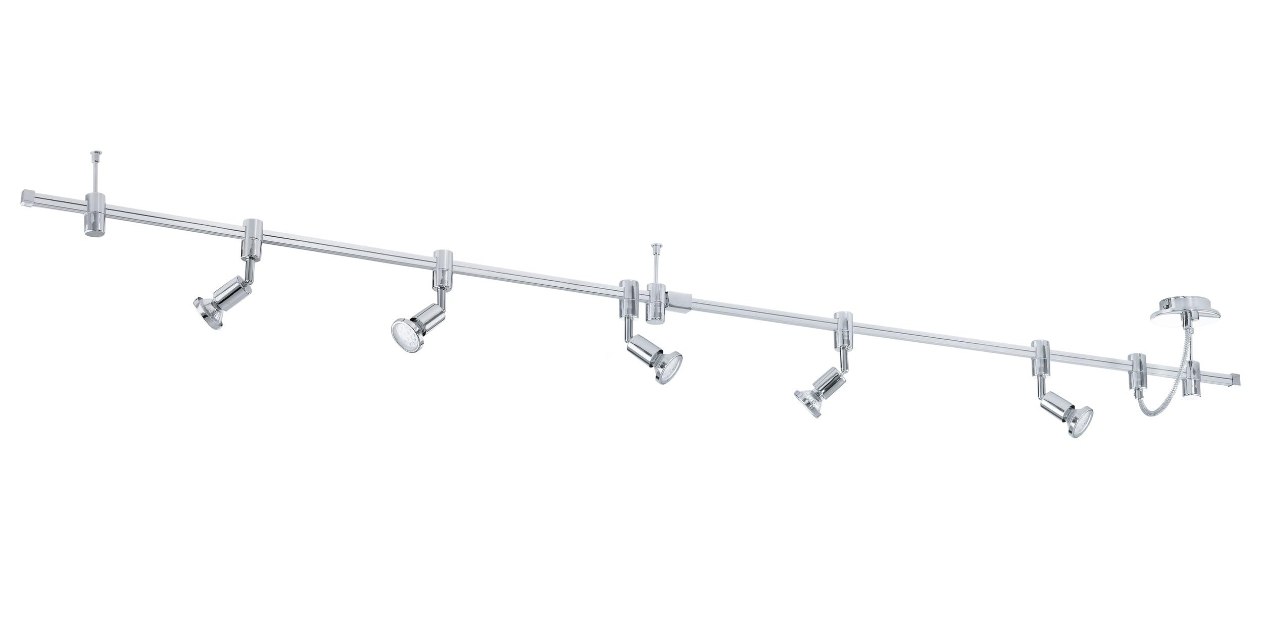 EGLO LED Deckenlampe Vilanova, 5 flammige Deckenleuchte, Deckenstrahler aus Aluminium und Metall, Wohnzimmerlampe in Chrom, Flurlampe, Spots inkl. GU10 Leuchtmittel, warmweiß
