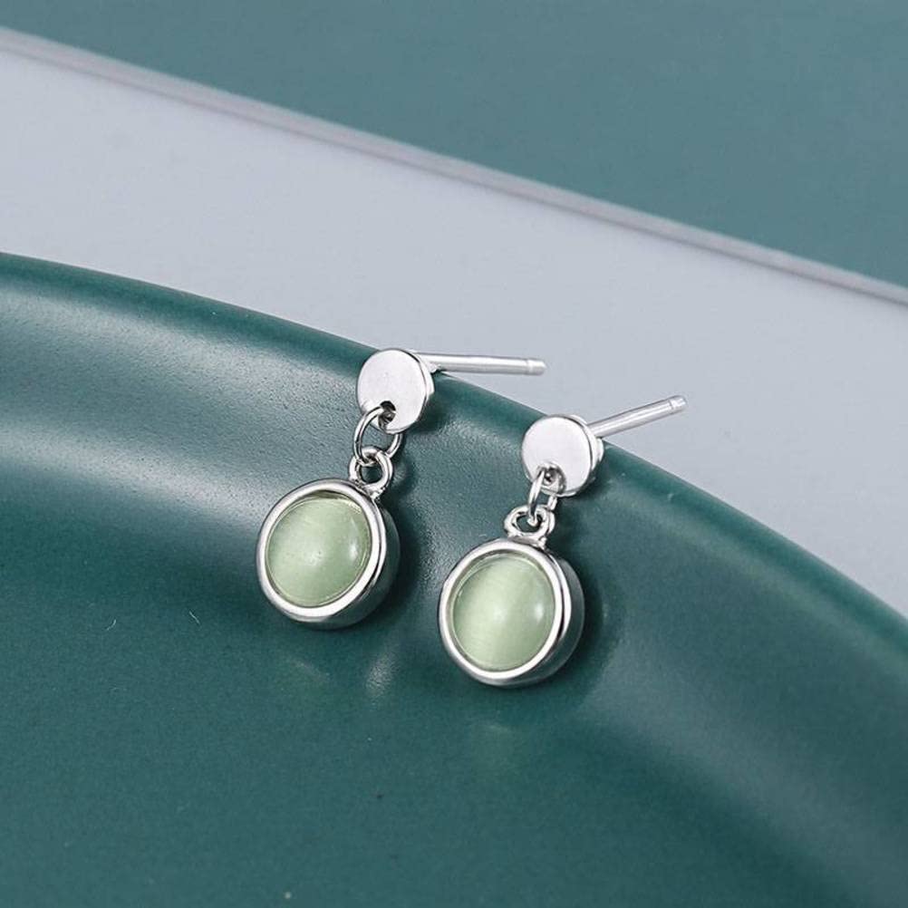 Lot De Bijoux En Argent Sterling 925 - Boucles D'Oreilles & Pendentif Avec Pierre Verte Et Pierre De Lune