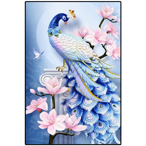Peinture au diamant 5D paon magnolia broderie mosaïque géante 70x120cm
