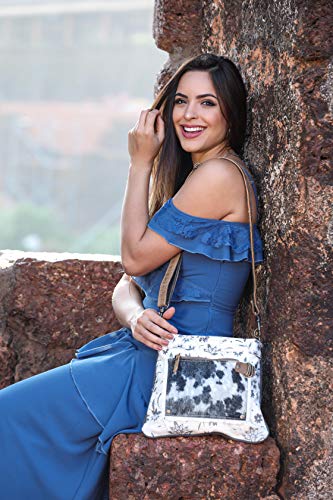 Myra Bag Canna Upcycled Canvas & Cowhide Crossbody Bag S-14812