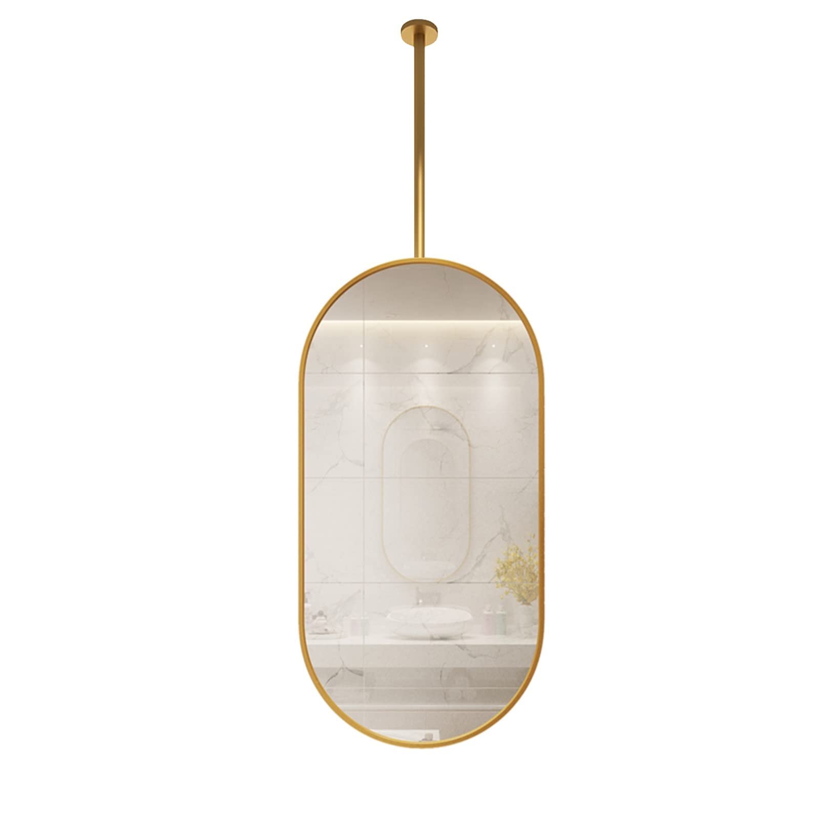 Miroir de vanité ovale doré pour corriger le manque de lumière de votre pièce