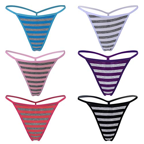 Image of Cotton G-string, Women Panties Simple Thongs Lightweight Multi-Pack G-string&T-back