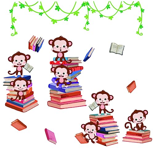 SUPERDANT Animali Che Leggono Decalcomania da Muro...