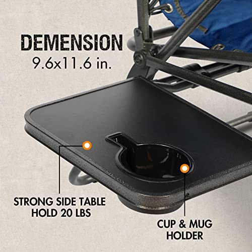 Portal Zero Gravity Chairs Oversized, Folding Reclining Patio Chairs, Full Padded Zero Gravity Recliner With Side Table, Outdoor Foldable Lounge Chair With Adjustable Headrest, Support 350 Lbs #TOP7