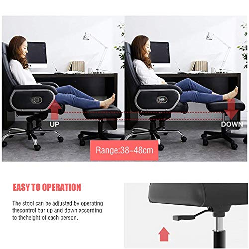 Verstellbare Fußstütze - 360° schwenkbar & höhenverstellbare Beinstütze, ergonomische Unterstützung für Büro- und Gaming-Stühle, Computer-Workstations