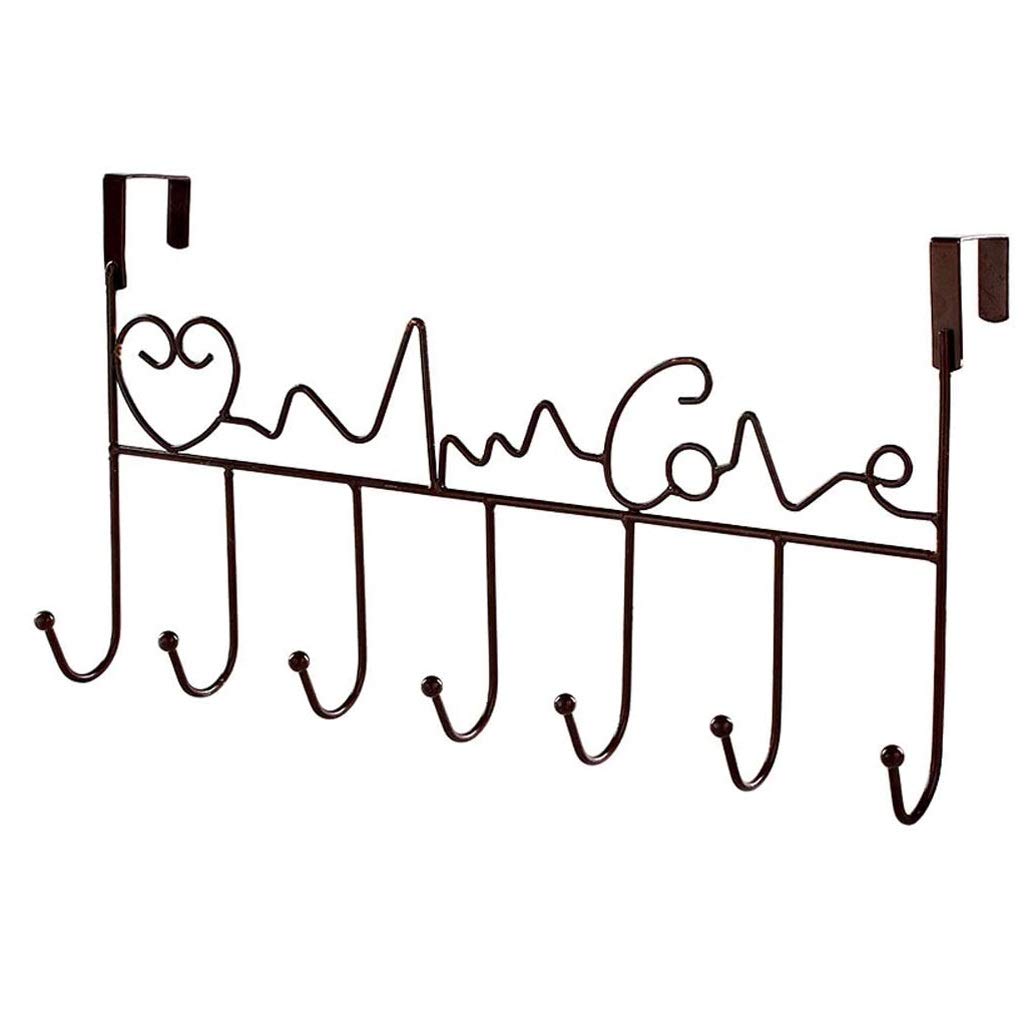 MOBYGKFY Hook Behind Wrought Iron Door, Bathroom Clothes Wall Hanger Coat Hook Wall-Mounted Coat Rack