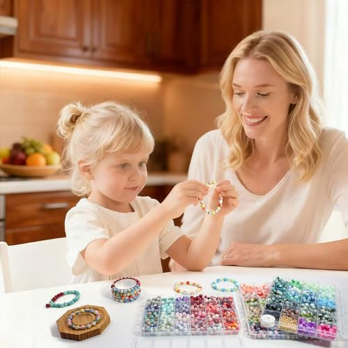 Perles en verre pour bracelets de 8 mm à enfiler lot multicolore - 8