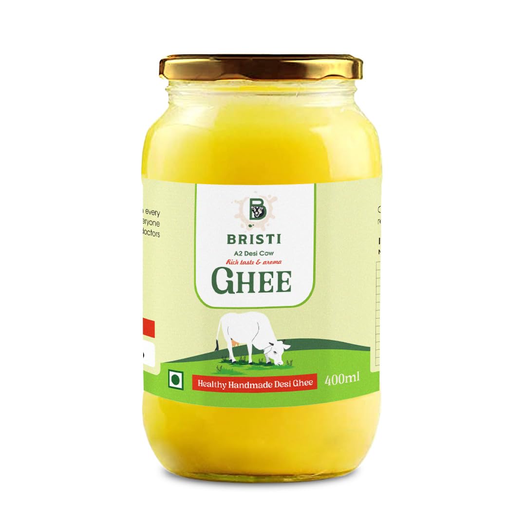 Bristi Pure A2 Deshi Gir Cow Traditional Bilona Method Ghee 400ml glass jar | 100% Desi Indian Cow Ghee | Organic Pure & Healthy Danedar Ghee (400ml) (B0CPM8RG5C) Amazon Price History, Amazon Price Tracker