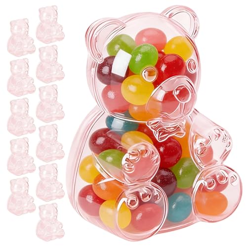 Süßigkeitenbehälter | 12 transparente Dosen in Bärenform...