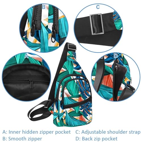 Bolso bandolera ajustable de diseño tropical exótico, ideal para viajar cómodamente 4