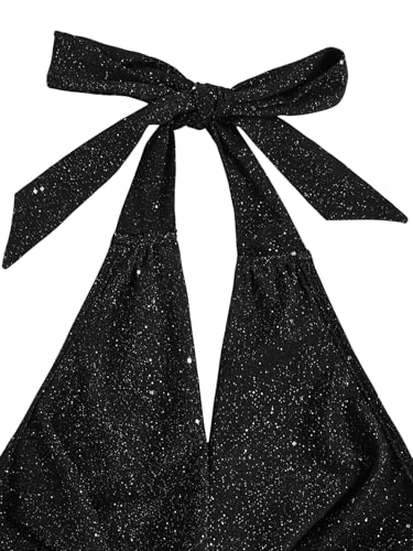 SOLY HUX Women's Sleeveless Sparkly Halter Top Cowl Neck Glitter Tank Shirts Party Clubwear3