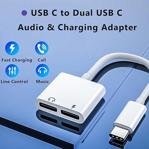 Image of Wefly USB C Headphone and Charger Adapter for 1Ph /one 17, 1Pack USB Type C to Aux Audio + Charge Dongle Adapter for 1Pho /ne 17 /17 Pro /17 Pro Max /Air /16 /16 Pro Max /15 /15 Pro Max (USB C Headphone)