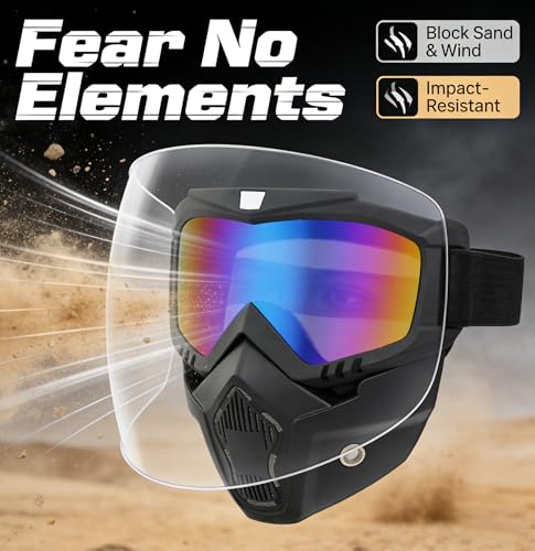Image of Motorcycle Face Mask Full Face,Dirt Bike Goggles Motocross, ATV, Offroad, Riding Racing Goggles for Men Women