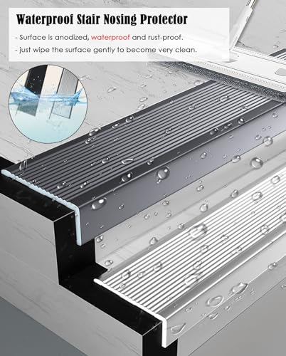 Nez de marche antidérapant en L métal doré 50mm pour escalier extérieur