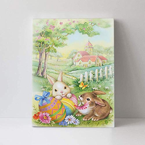 Ouqiuwa-16-X-12-Vintage-Easter-Bunnies-Eggs-Soft-Canvas-Wall-Art-Print-Unframed-Gallery-Wrap-Home-Decor-Pictures-for-Living-Room-Bedroom Ouqiuwa 16 X 12 Vintage Easter Bunnies Eggs Soft Canvas Wall Art Print Unframed Gallery Wrap Home Decor Pictures for Living Room Bedroom