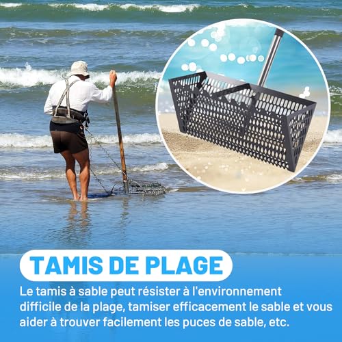 Outil léger pour plage et animaux éliminant les débris de sable facilement
