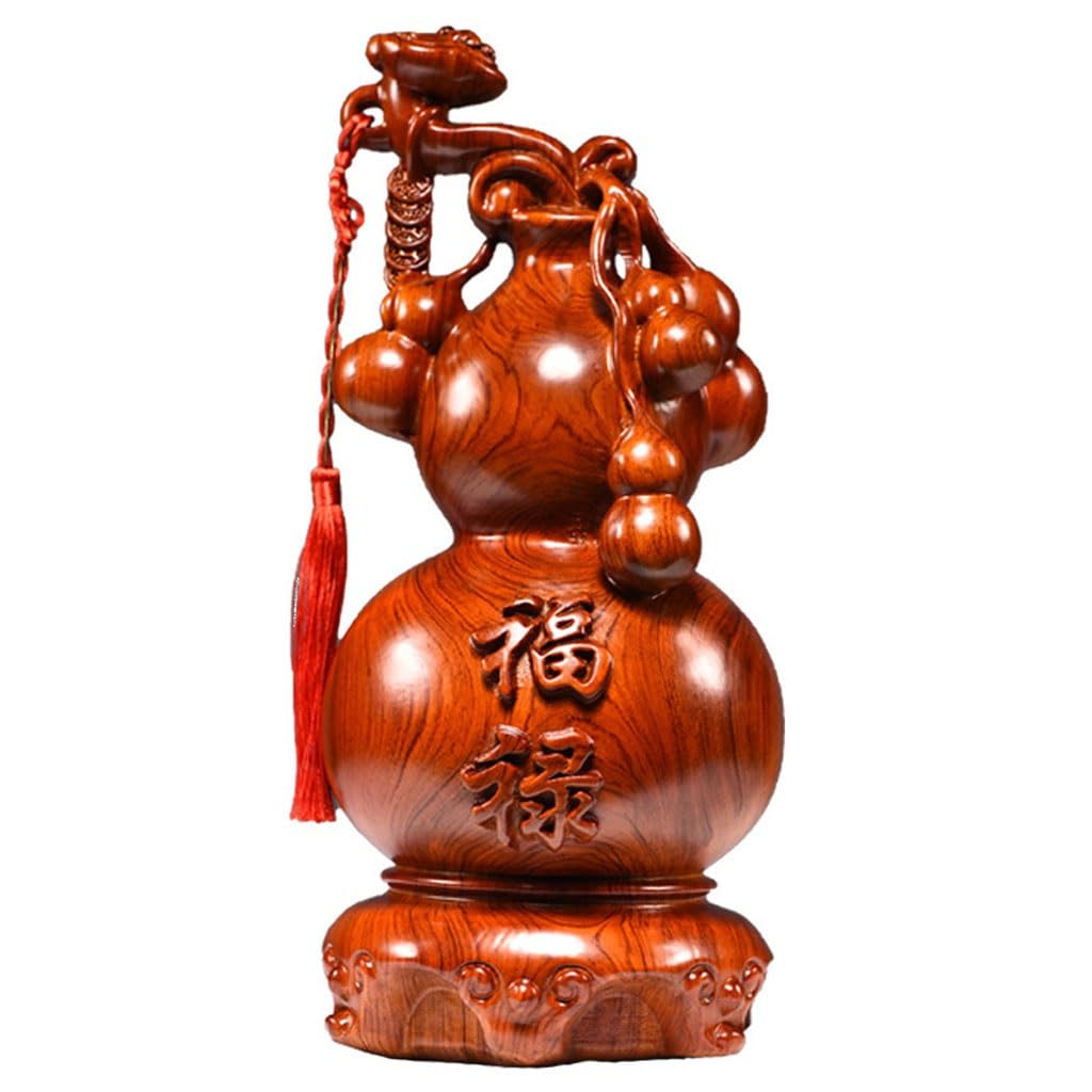 Dekoracja biurka Scultura In Legno Zucca Ornamento Legno Massiccio Soggiorno Mogano Casa Cinese Artigianato Decorativo Rzeźby Wystrój Domu (15 cm)