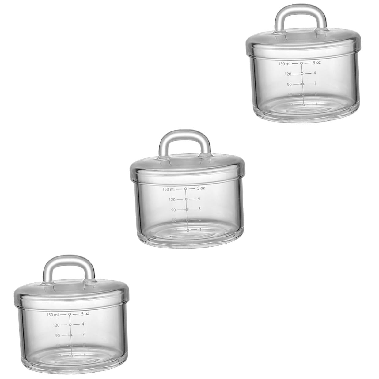 PRETYZOOM 3 Piezas Bol de Vidrio para Cocinar al Vapor con Tapa Resistente al Calor para Alimentación Infantil Transparente Multifuncional para Uso Doméstico y Actividades Diversas
