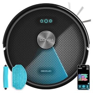 Cecotec Robot Aspirapolvere Conga M70 Genesis. Navigazione Laser, Motore Ungravity con 20000Pa, Aspira, Spazza, Lava e Passa la Mopa, Spazzola Silicone, Doppio Serbatoio, App 3.0, Copre fino a 180m²