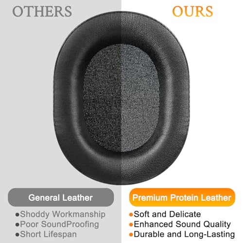 SOULWIT Earpads Reemplazo para Corsair HS65/HS55 Surround Wired, HS55 Surround V2, HS 65/HS 55 Wireless Core Gaming Headset, Almohadillas para Auriculares con Cuero Proteico Suave y Espuma de Alta Densidad - Negro miniatura 5